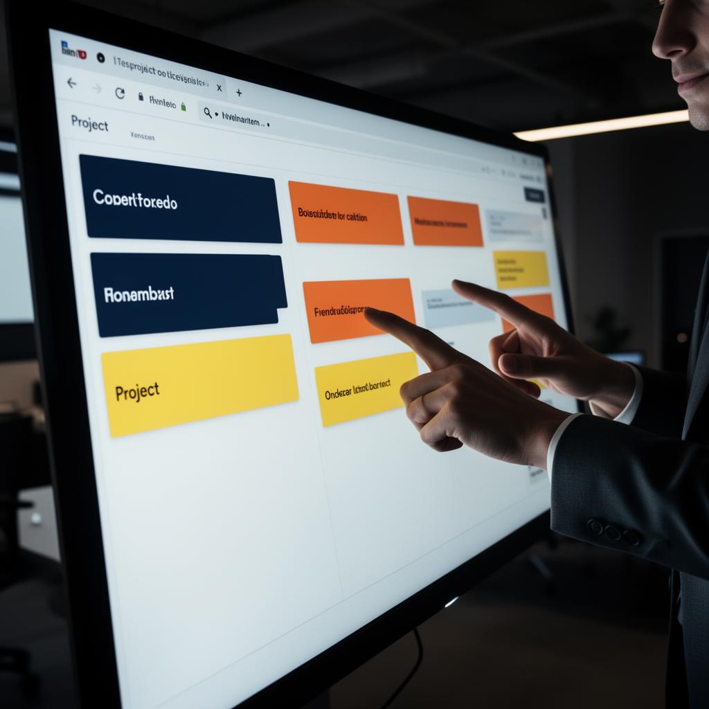 Stuurgroep bekijkt het ProLemma-bord op een touchscreen